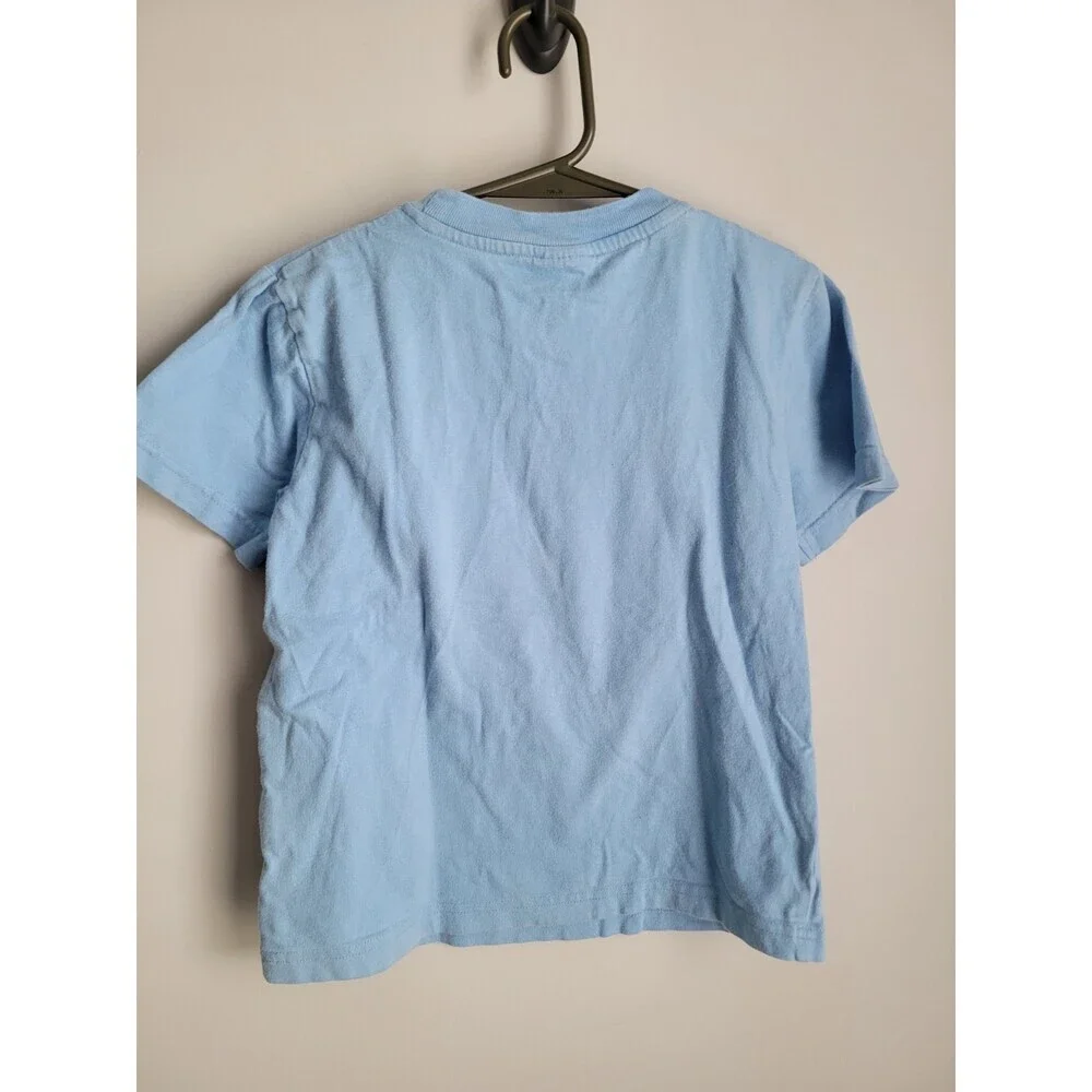 Mini Boden Applique Monkey T-Shirt Short Sleeve Graphic Tee Blue 4-5 Years